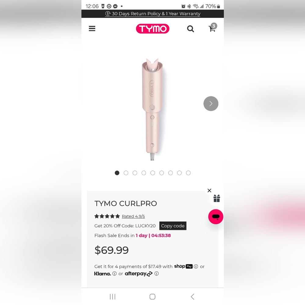 TYMO CurlPro Hair Styling Tool - Pink